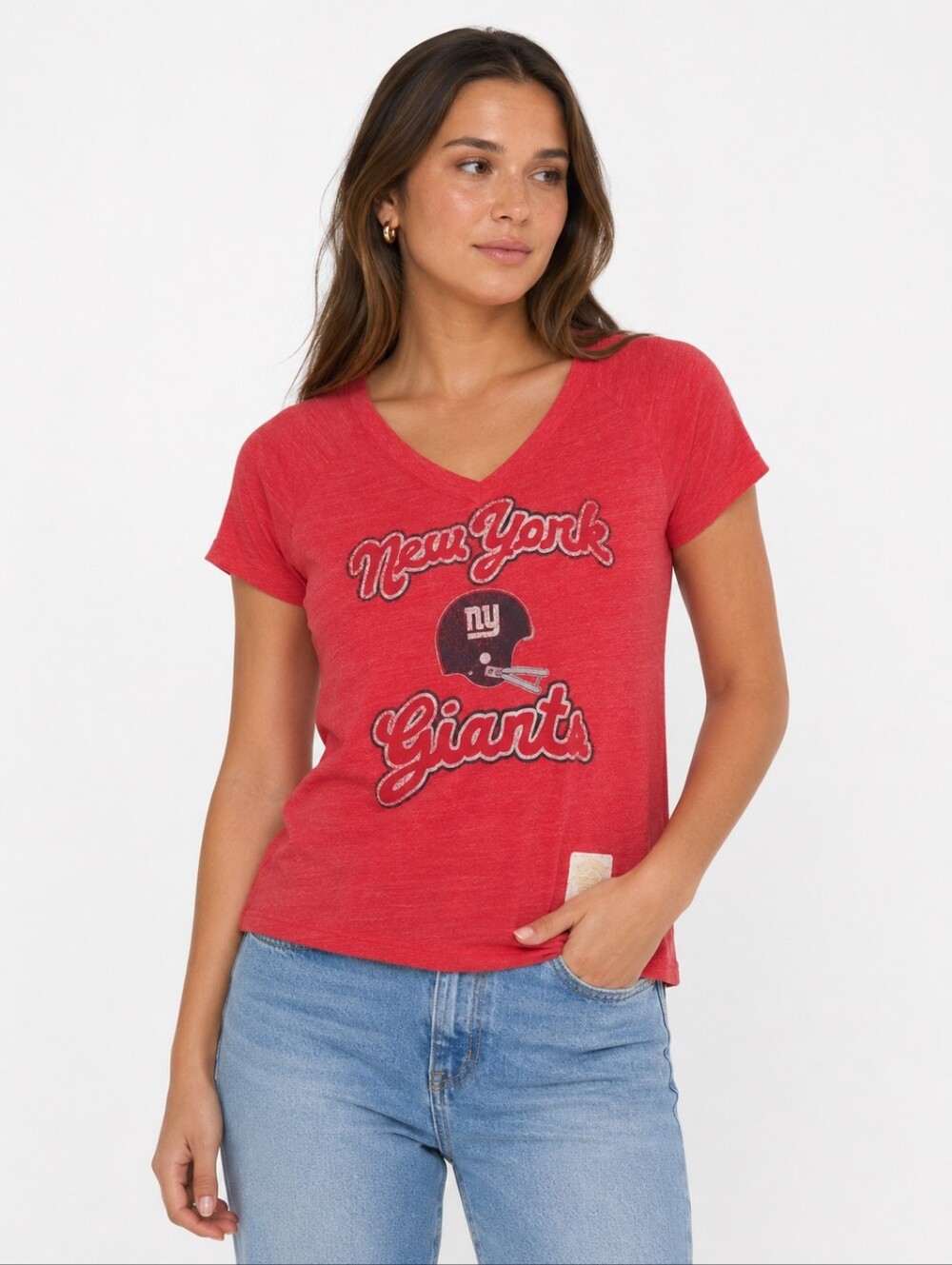 Retro Sport New York Giants Red Short Sleeve Tee Size L